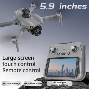 Квадрокоптер L300 Pro Max - дрон, подвійна HD камера, безколекторні мотори, GPS, FPV 5G, уникнення перешкод, до 28 хвилин польоту, дальність до 500 м, акумулятор 3800 мА·ч, пульт з екраном 5,9", кейс, сірий. Photo 3